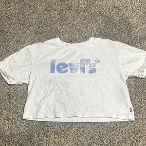 Levi's White Tee with Blue Graphic